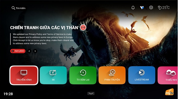 Hướng dẫn sử dụng giao diện App MyTV trên SmartTV